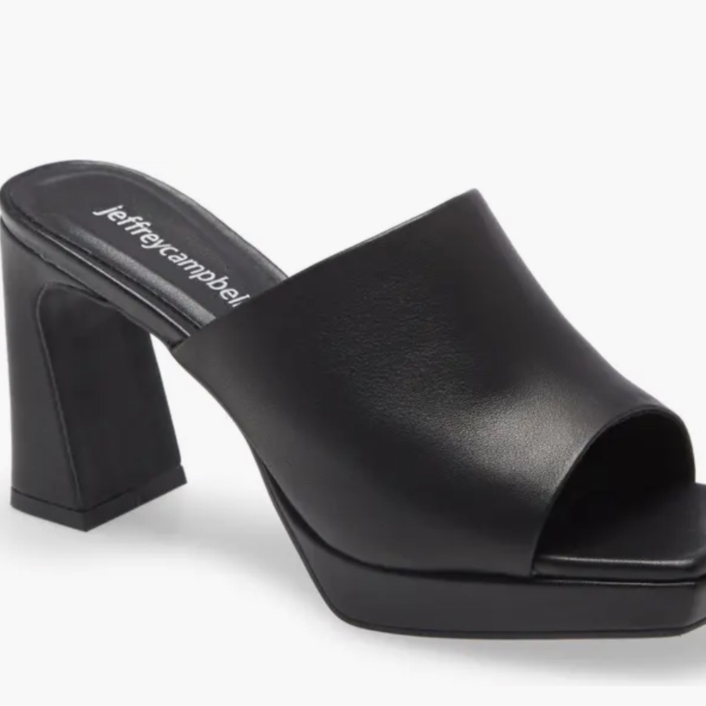 Jeffery Campbell caviar black mules